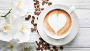 17. Hochzeitstag - Orchideenhochzeit - Kaffeetasse mit Herz