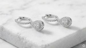 Creolen mit Anhänger Diamanten