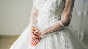 Brautkleid lange Ärmel Organza